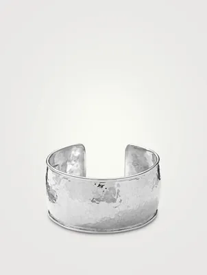 Classico Sterling Silver Statement Hammered Cuff Bracelet