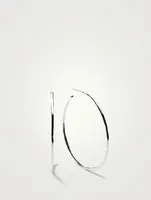 Medium Classico Sterling Silver Squiggle #3 Hoop Earrings