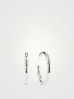 Medium Classico Sterling Silver #3 Hoop Earrings