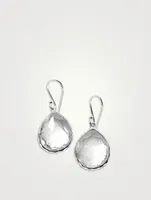 Small Rock Candy Sterling Silver Teardrop Earrings With Rock Crystal