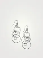 Medium Classico Sterling Silver Hammered Jet Set Drop Earrings