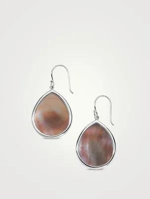 Small Rock Candy Sterling Silver Teardrop Earrings With Mother-Of-Pearl