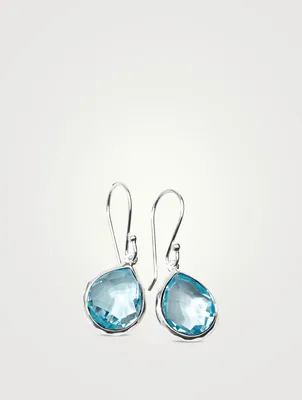 Mini Rock Candy Sterling Silver Teardrop Earrings Blue Topaz