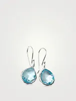 Mini Rock Candy Sterling Silver Teardrop Earrings Blue Topaz