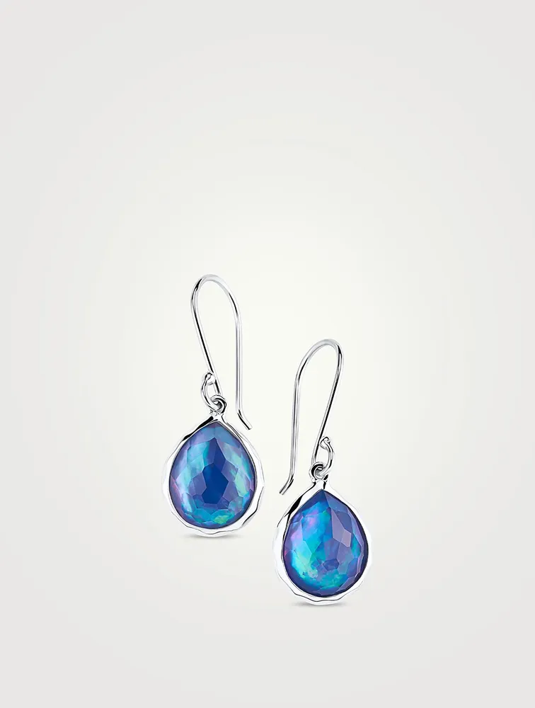 Mini Rock Candy Sterling Silver Teardrop Earrings With Triplet