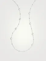 Lollipop Sterling Silver Multi Station Necklace With Clear Rock Crystal