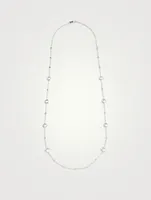 Lollipop Sterling Silver Multi Station Necklace With Clear Rock Crystal