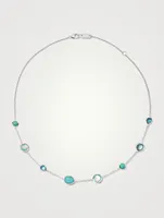 Mini Rock Candy Sterling Silver Station Necklace With Gemstones