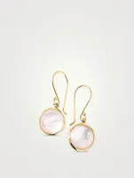 Small Lollipop 18K Gold Single Drop Earrings With Mother-Of-Pearl And Quartz