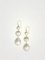 Small Rock Candy 18K Gold Crazy 8's Earrings With Rock Crystal And Mother-Of-Pearl