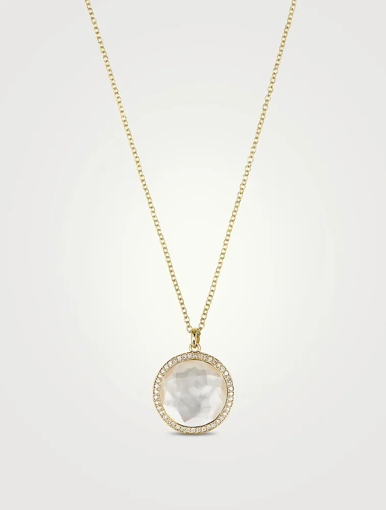 Medium Lollipop 18K Gold Pendant Necklace With Diamonds