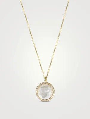 Medium Lollipop 18K Gold Pendant Necklace With Diamonds
