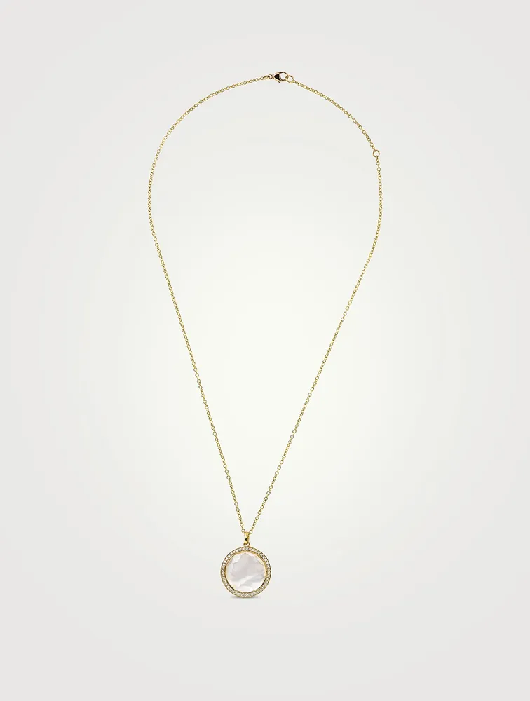 Medium Lollipop 18K Gold Pendant Necklace With Diamonds