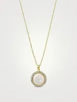 Small Lollipop 18K Gold Pendant Necklace With Doublet And Diamonds