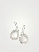 Rock Candy Sterling Silver Teardrop Earrings With Rock Crystal And Mother-Of-Pearl