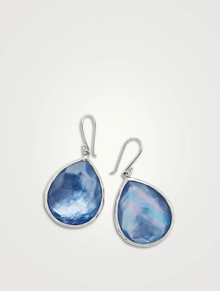 Large Rock Candy Sterling Silver Teardrop Earrings With Triplet