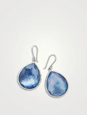Large Rock Candy Sterling Silver Teardrop Earrings With Triplet
