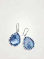Large Rock Candy Sterling Silver Teardrop Earrings With Triplet