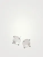 Rock Candy Sterling Silver Single Stone Stud Earrings With Rock Crystal And Mother-Of-Pearl