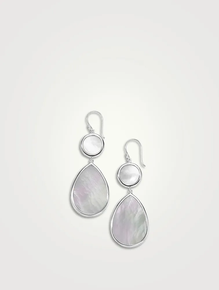 Rock Candy Sterling Silver Dot And Teardrop Earrings With Mother-Of-Pearl