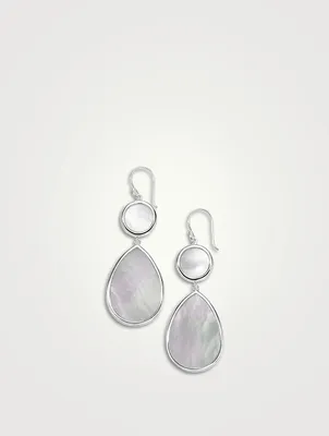 Rock Candy Sterling Silver Dot And Teardrop Earrings With Mother-Of-Pearl