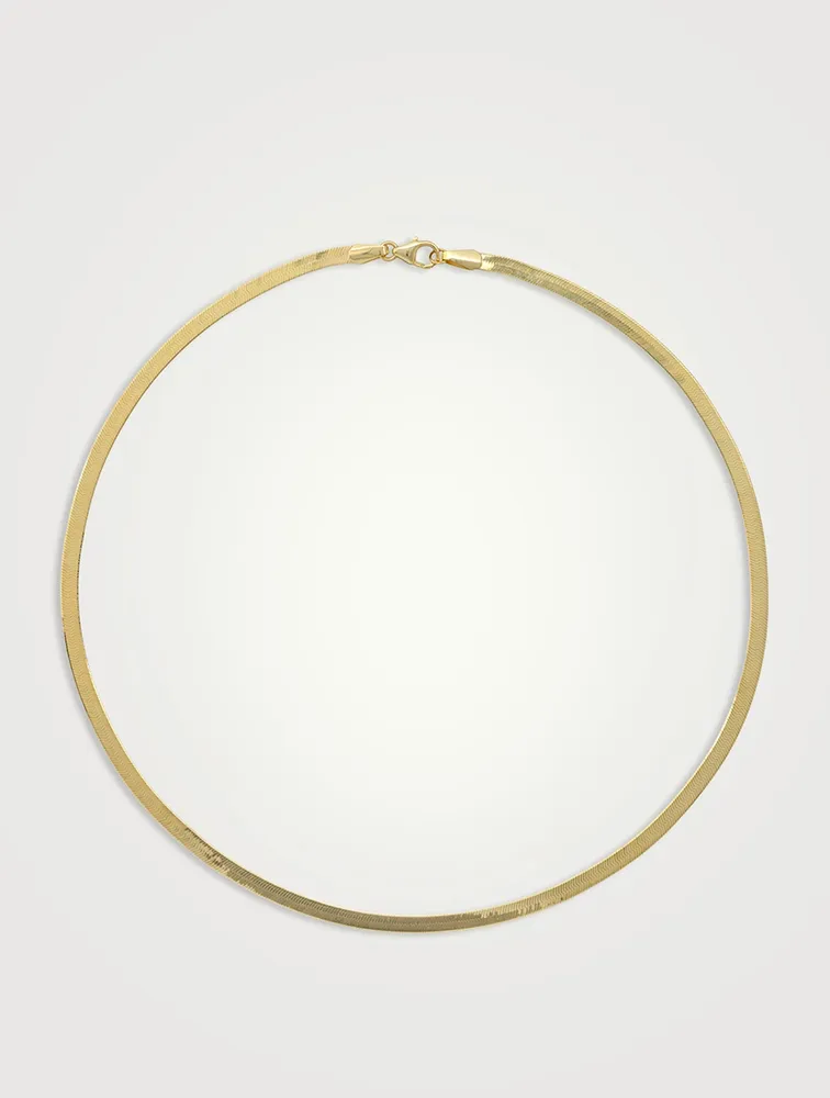 The 14K Gold Herringbone Necklace