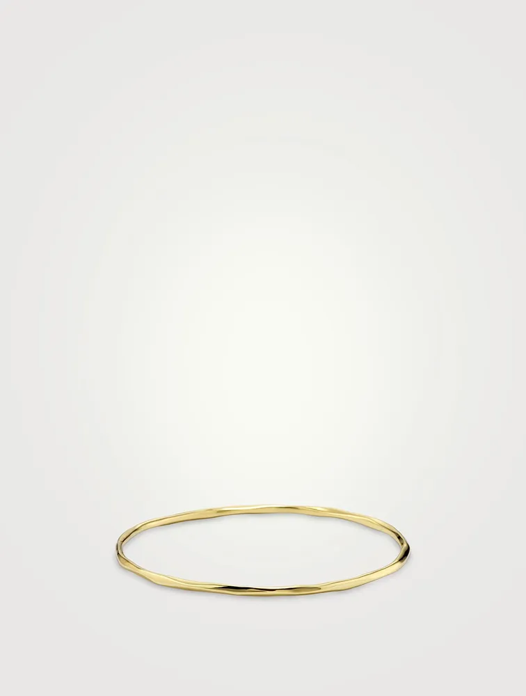 Classico 18K Gold Thin Faceted Bangle Bracelet