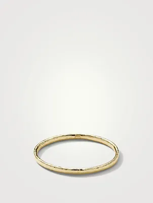 Classico 18K Gold Hammered Flat Bangle Bracelet