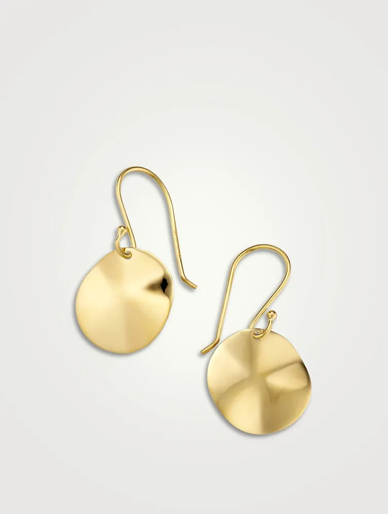 Mini Classico 18K Gold Wavy Disc Earrings