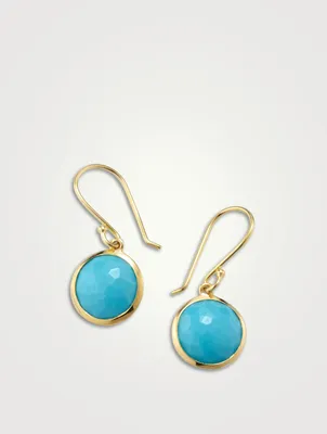 Small Lollipop 18K Gold Single Drop Earrings With Turquoise