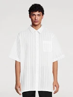 Cotton Voile Shirt Striped Print