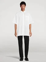 Cotton Voile Shirt Striped Print