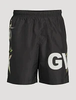 Swim Shorts With Logo Flower