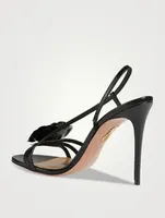 Paris Rose Snakeskin-Embossed Leather Sandals