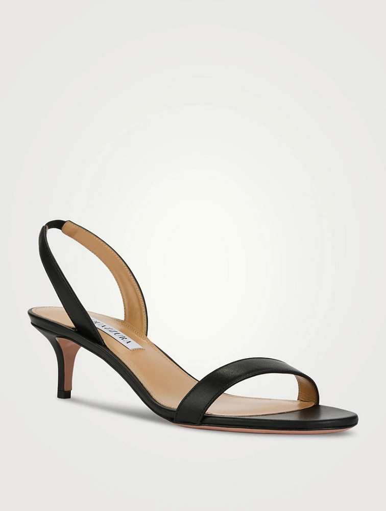 So Nude Leather Slingback Sandals