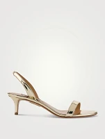 So Nude Metallic Slingback Sandals