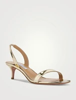 So Nude Metallic Slingback Sandals