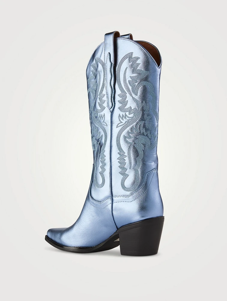 Dagget Embroidered Leather Western Boots