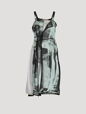 Trompe L'œil Silk Midi Dress