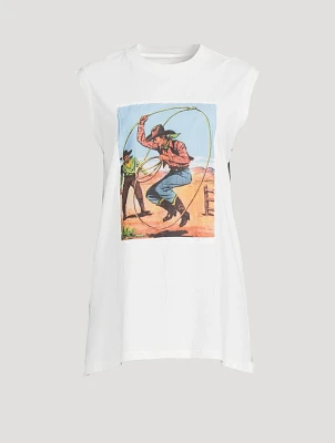 Cowboy Graphic Sleeveless T-Shirt