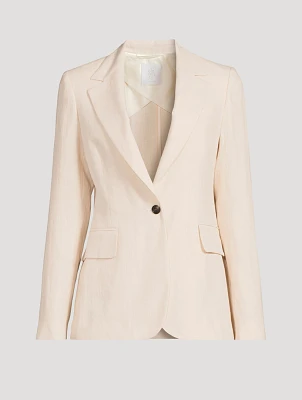 Single-Breasted Linen Blazer