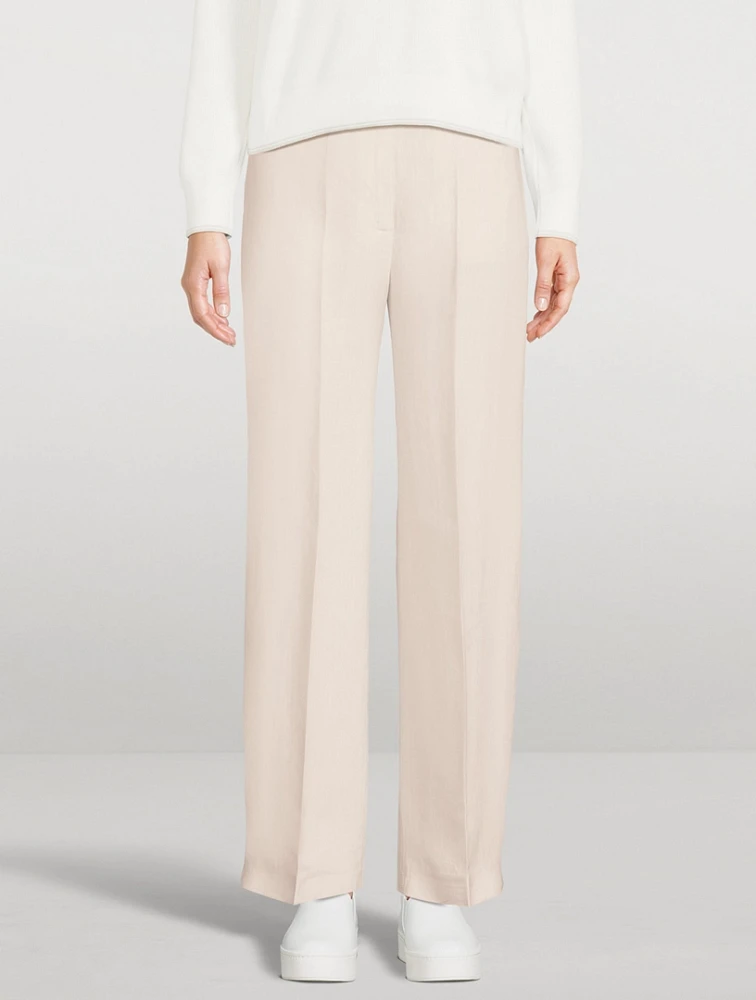 Straight-Leg Linen Trousers