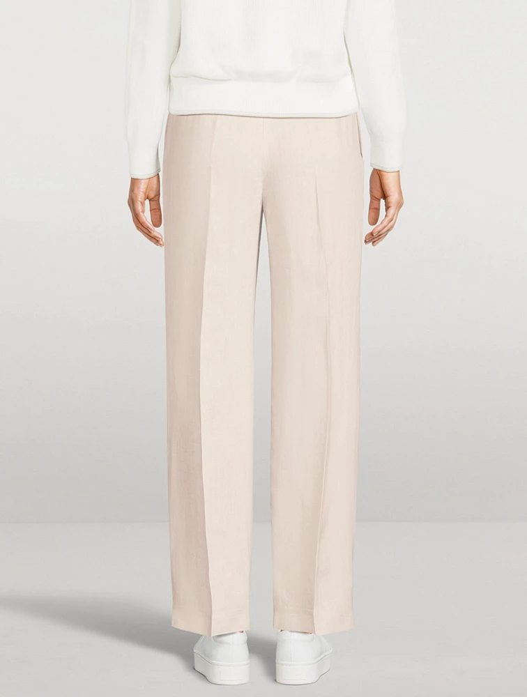 Straight-Leg Linen Trousers