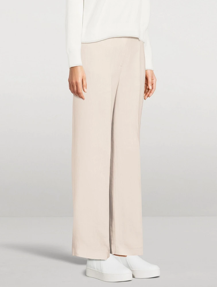 Straight-Leg Linen Trousers