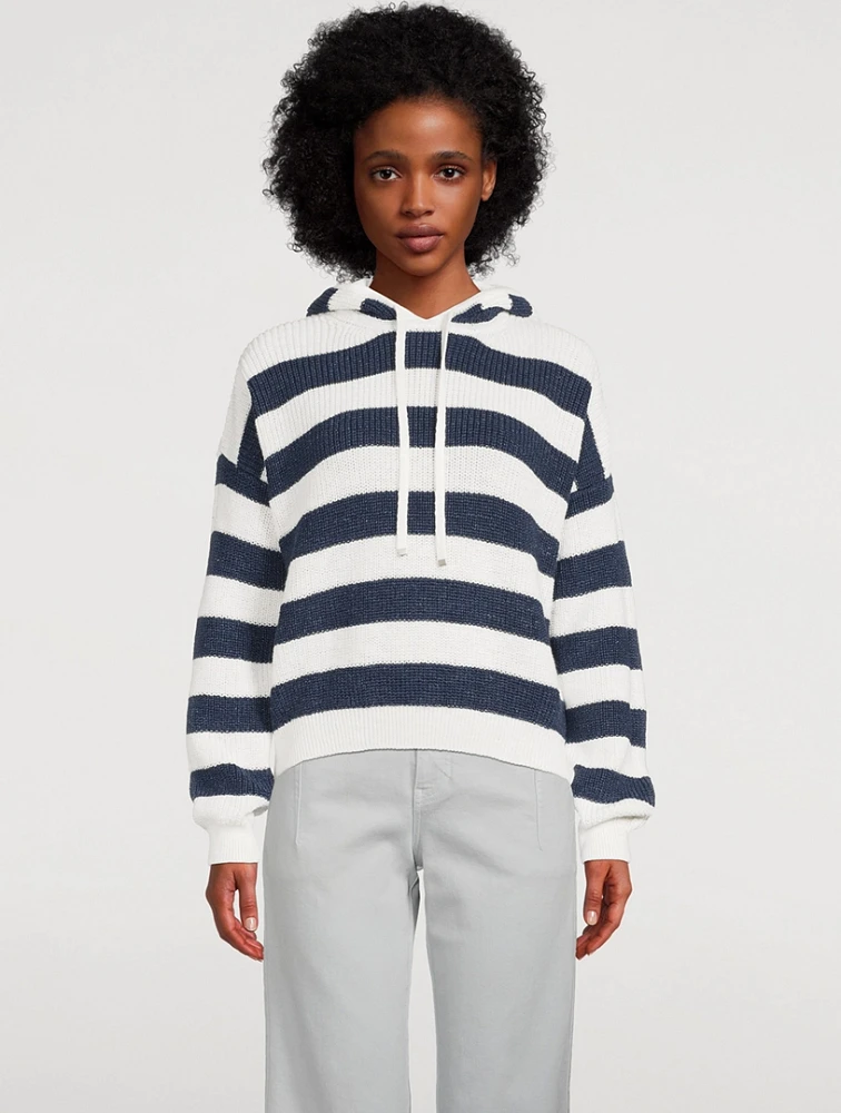 Stripe Jacquard Knit Hoodie