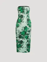 Adalina Strapless Midi Dress Floral Print