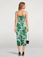 Adalina Strapless Midi Dress Floral Print