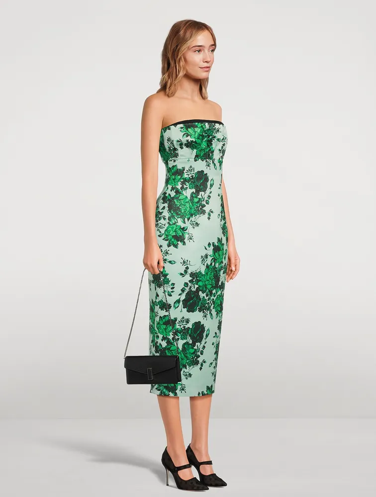 Adalina Strapless Midi Dress Floral Print