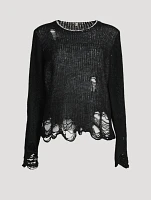 Double-Layered Distressed Sweater