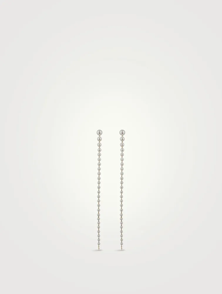 Sea Of Beauty 14K Gold Long Cascading Pearl Earrings